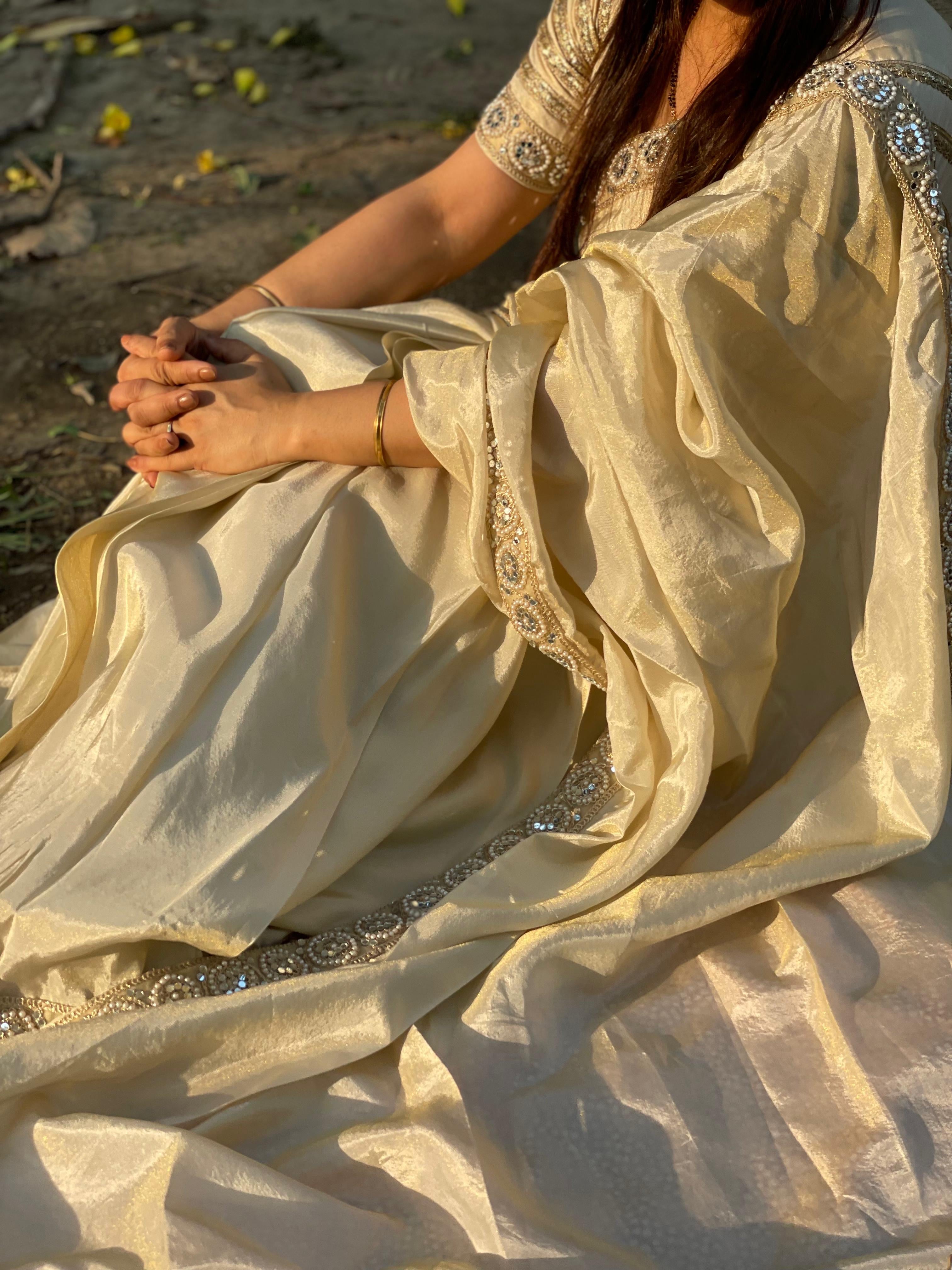 Tissue Silk Pre Draped Saree