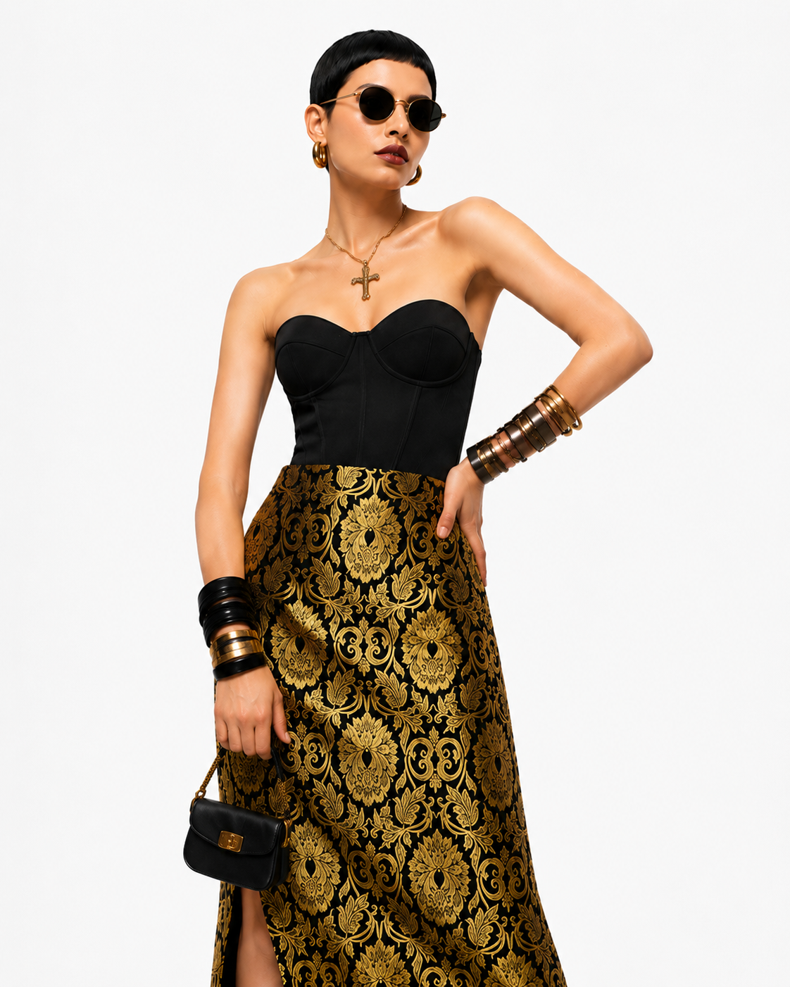 Sunehri Brocade Skirt