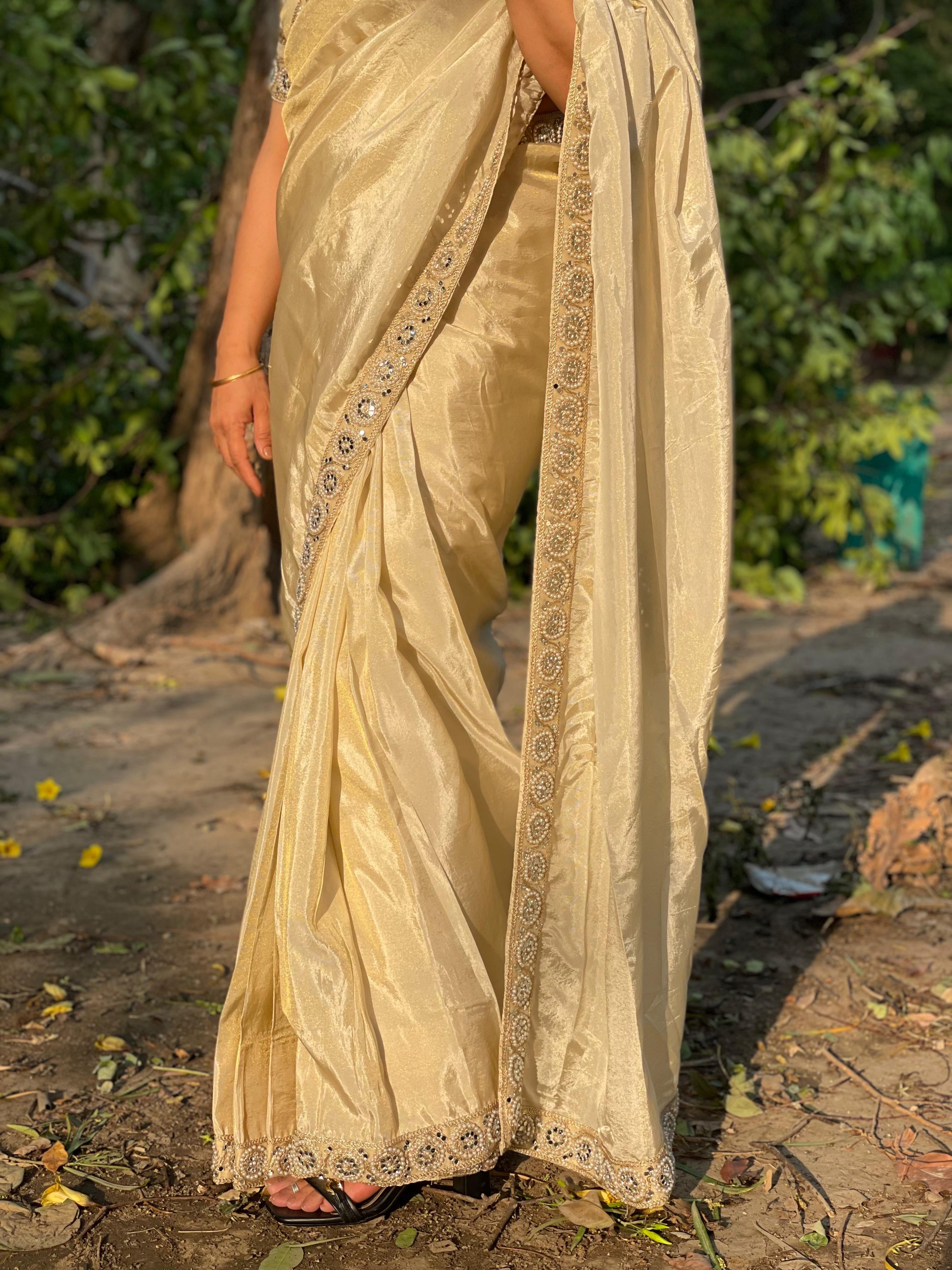 Tissue Silk Pre Draped Saree