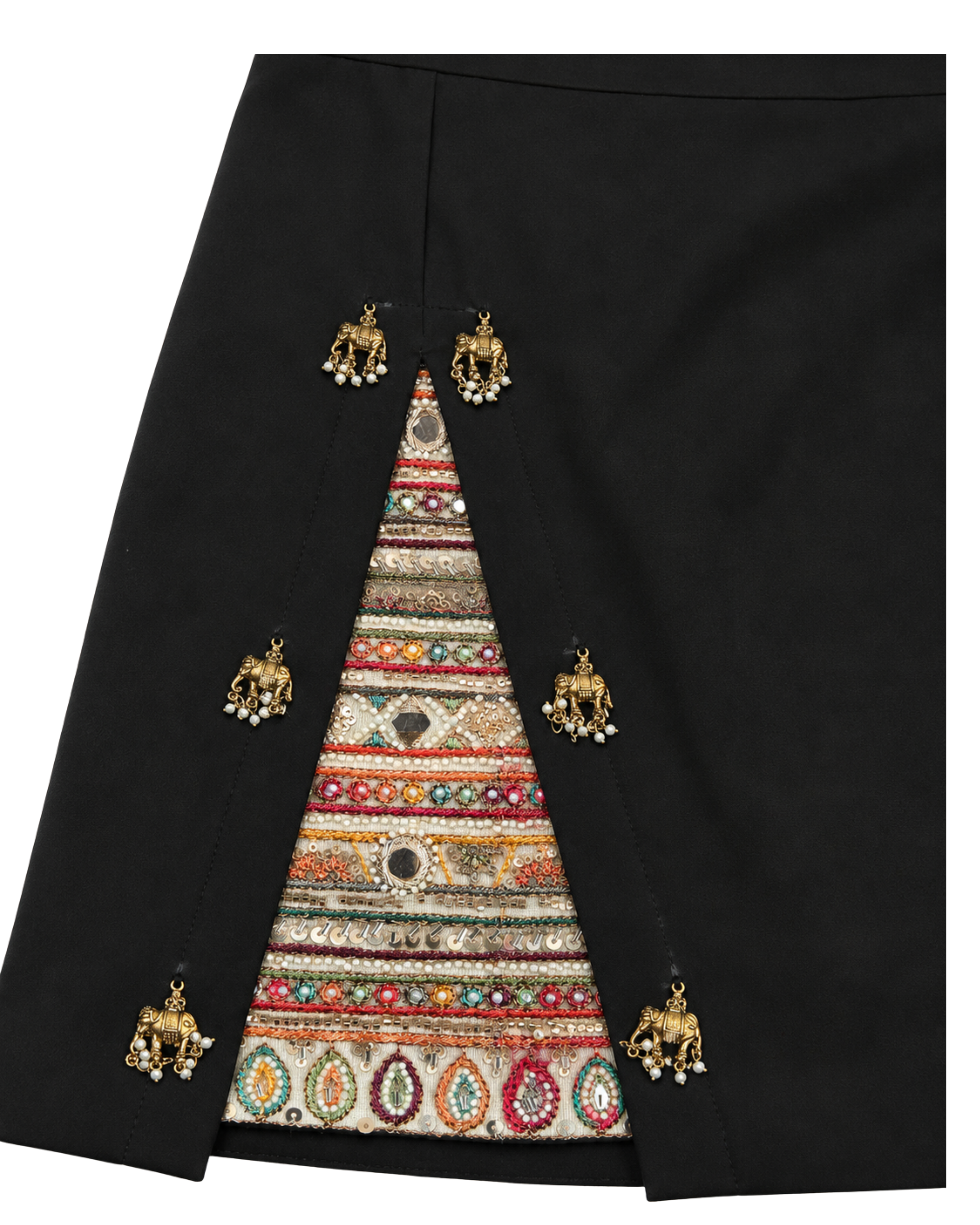 Embellished Split Mini Skirt