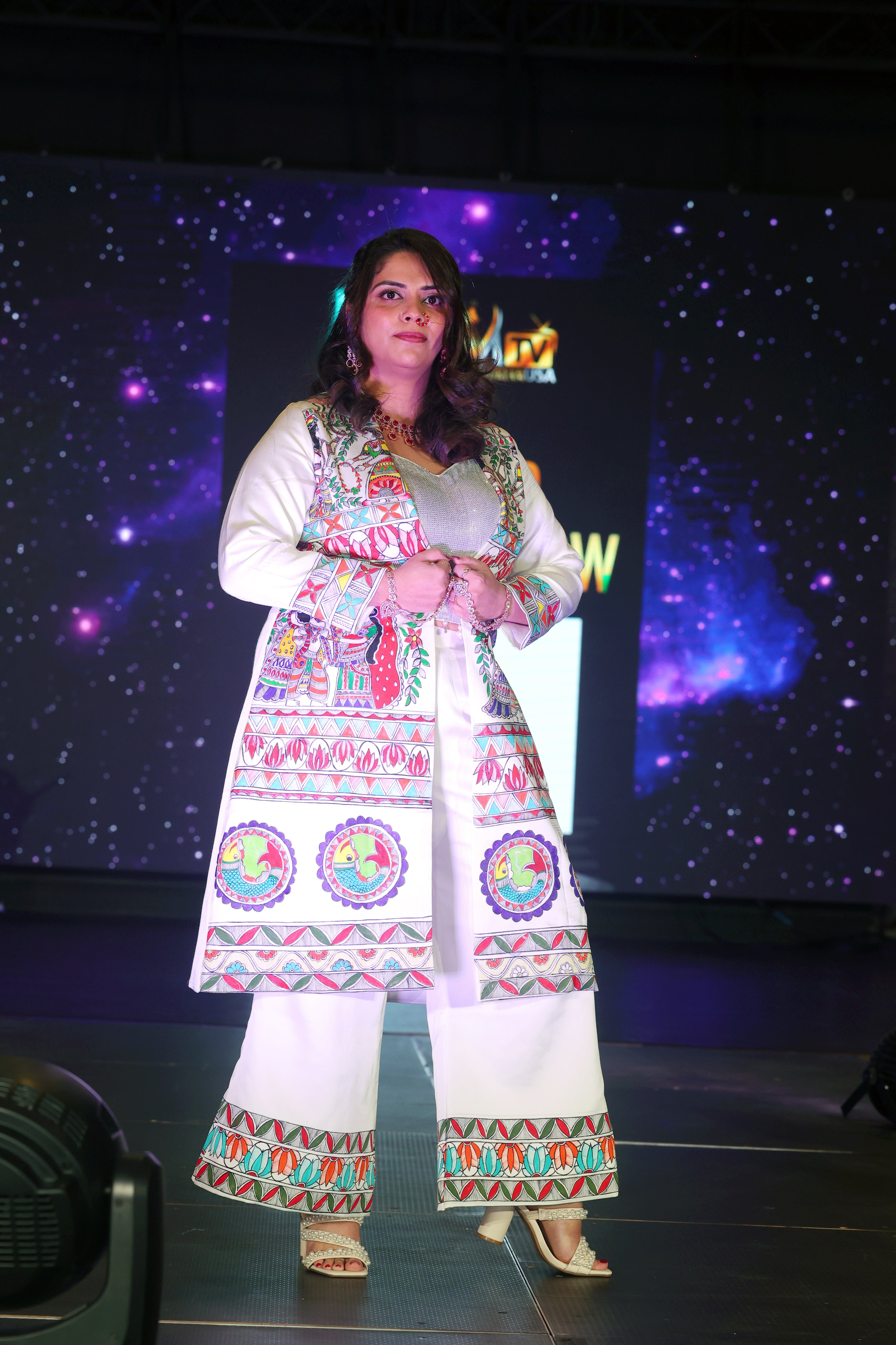 3 PC Madhubani Handpaint Jacket Set