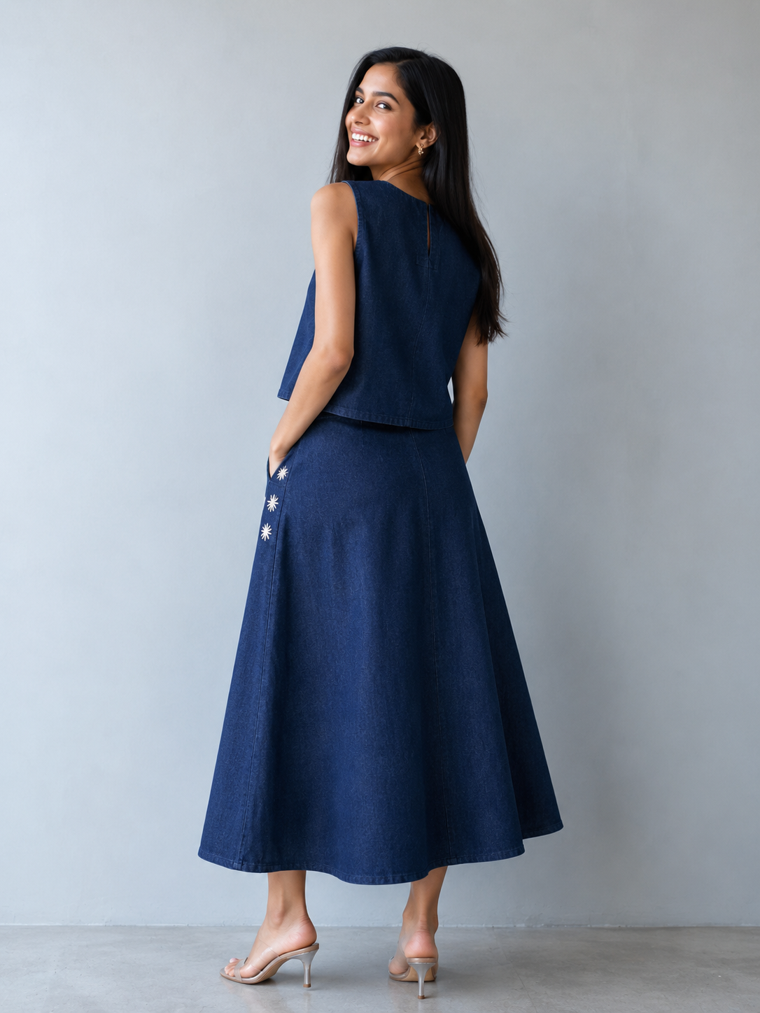 Denim Pearl Set