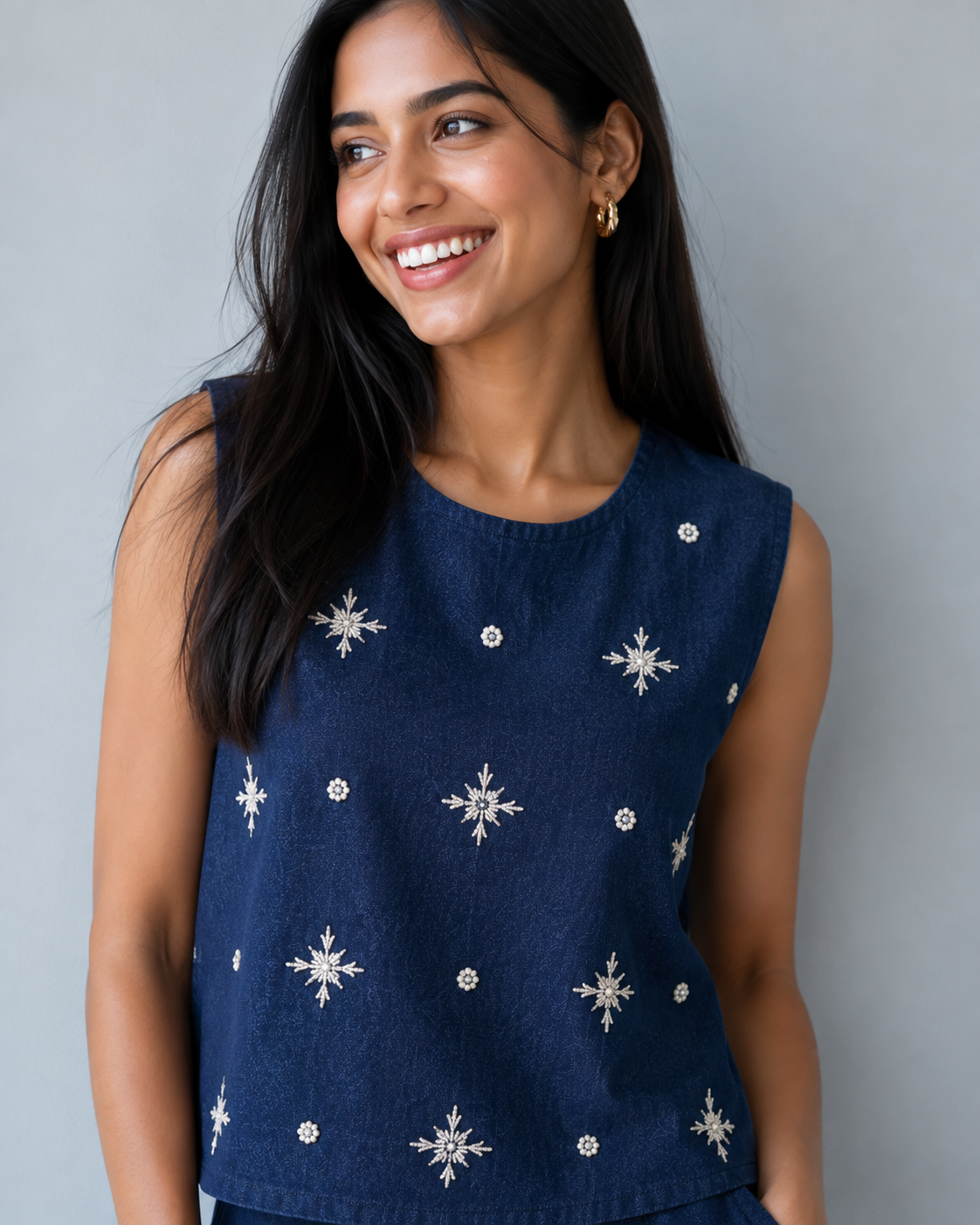 Denim Pearl Set