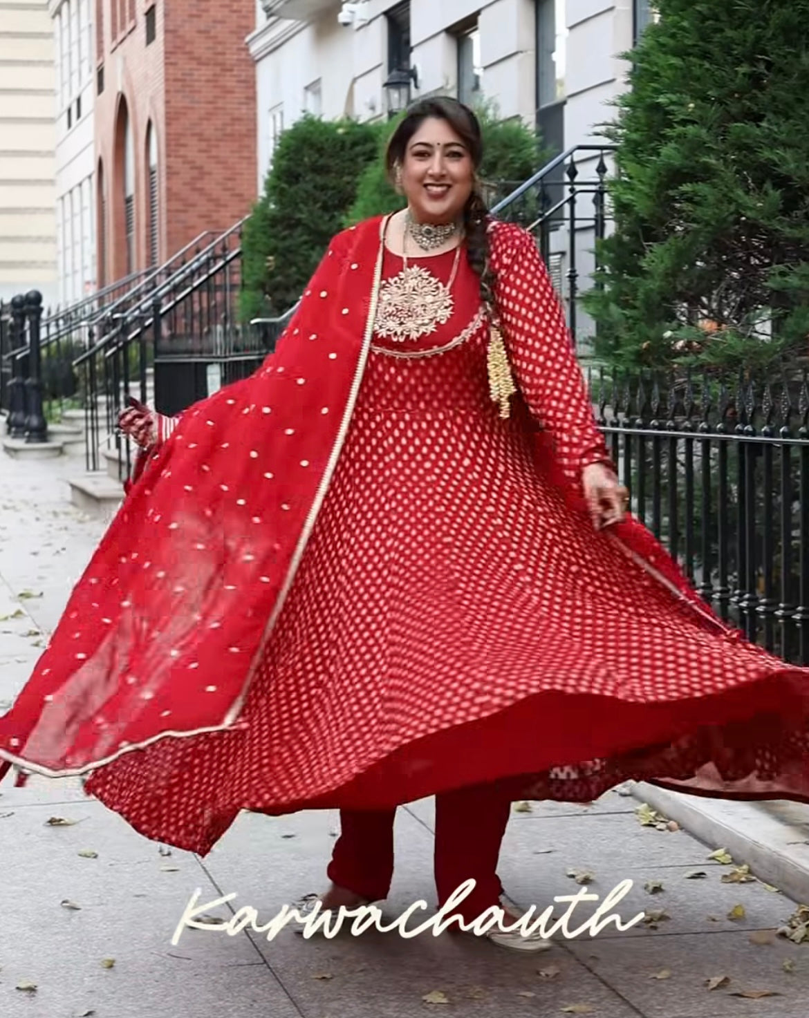 RED ROYALTY EMBROIDERED ANARKALI