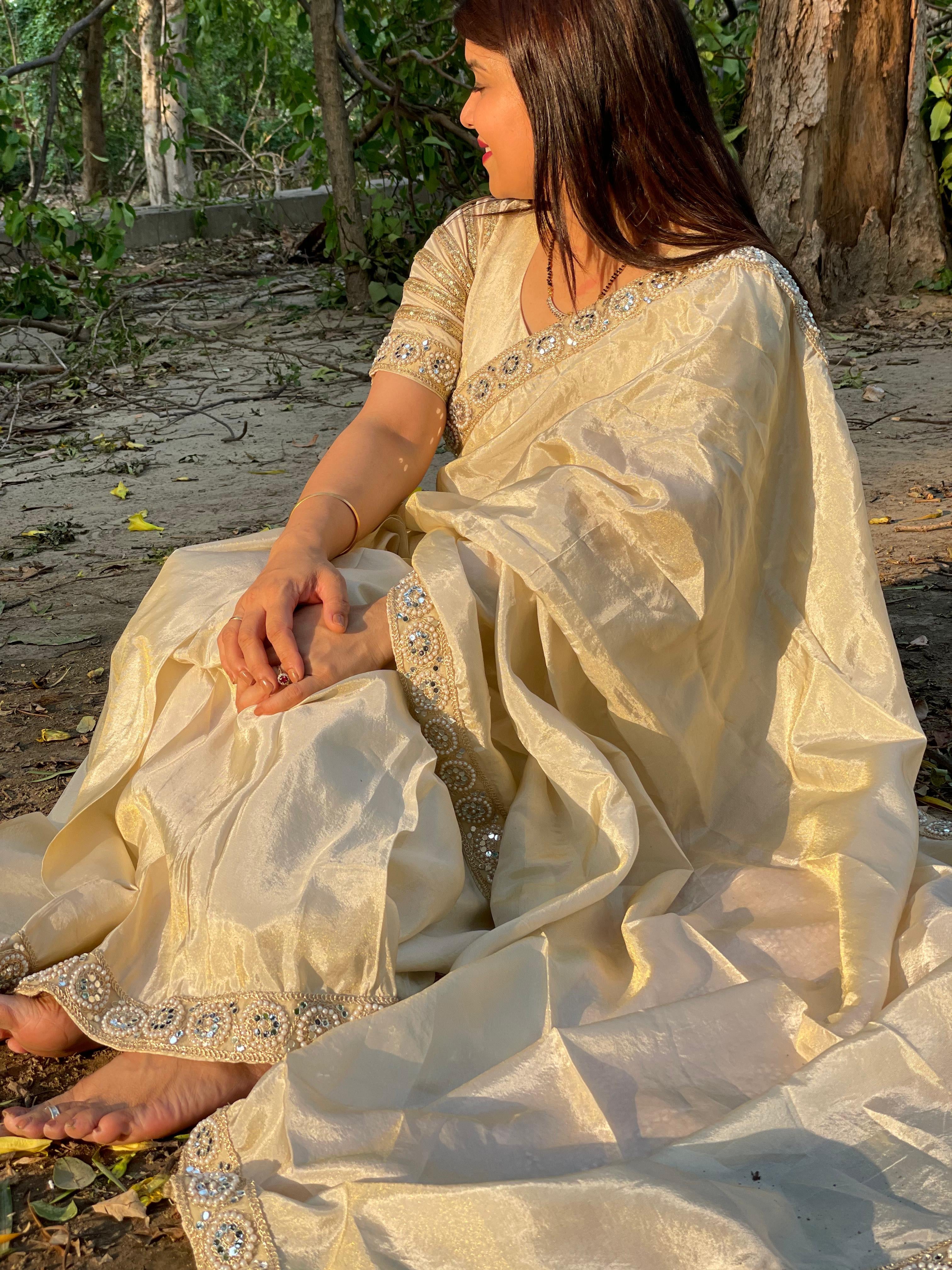 Tissue Silk Pre Draped Saree