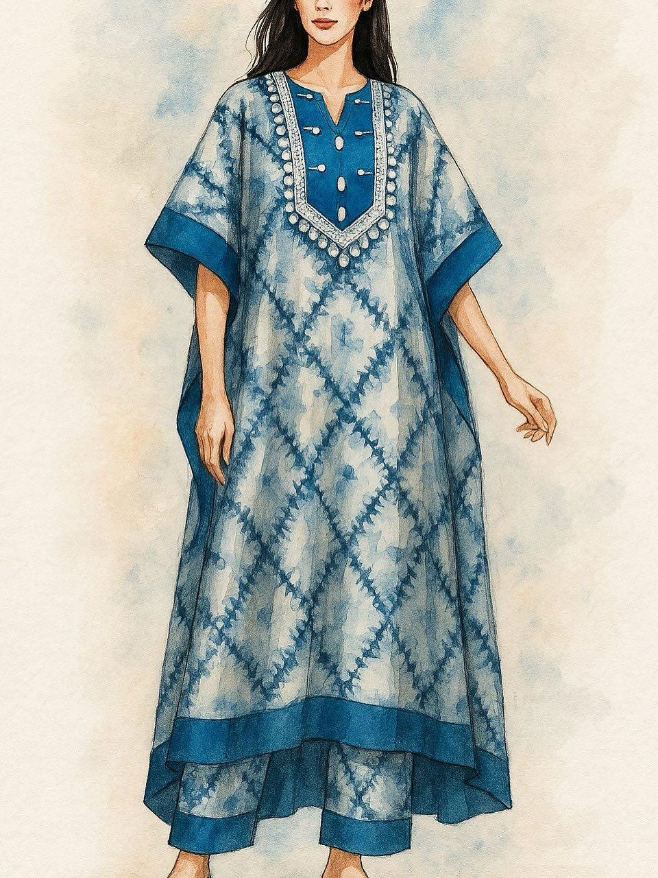 Batik work kaftan